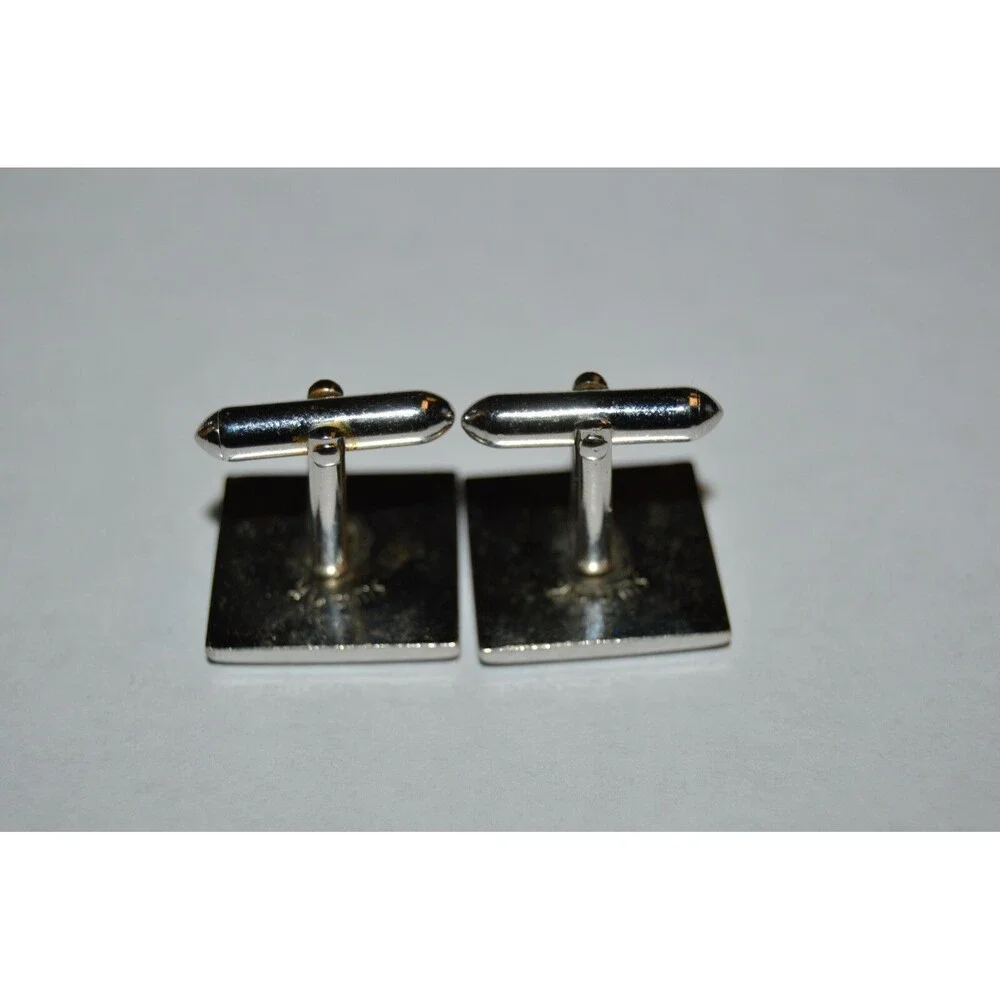 Vintage Silver Tone Square SWANK High End Classic Men's Cuff Links Rare